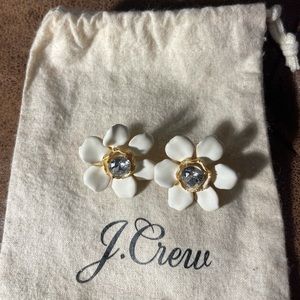 J crew white flower earrings